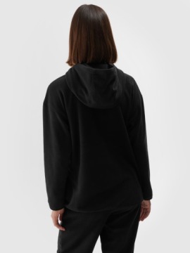 4F Женский флисовый флис с капюшоном стандартного размера — черный, XL