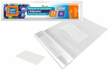 Woreczki do zamrażania z klipsem 3L 27x30cm 25szt Ravi
