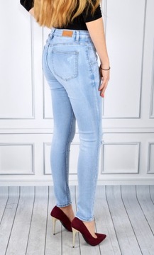 Spodnie Jeansy Dziury Przetarcia Jeans Skinny NEW