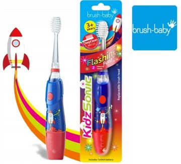 BRUSH-BABY KidzSonic SZCZOTECZKA DZIECI 3+ RAKIETA