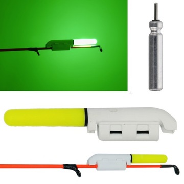ŚWIETLIK ELEKTRONICZNY LED NA SZCZYTÓWKĘ FEEDER + BATERIA ZIELONY