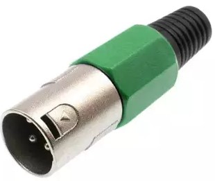 Wtyk XLR mikrofonowy 3pin na kabel ZIELONY