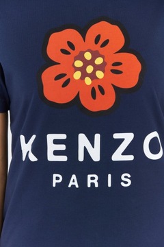 KENZO - Granatowy t-shirt damski z kwiatem L