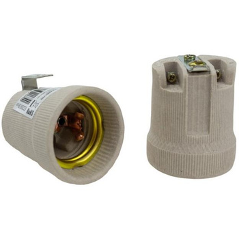 OPRAWKA CERAMICZNA DO ŻARÓWEK GNIAZDO E27 Z BLASZKĄ MOCUJĄCĄ