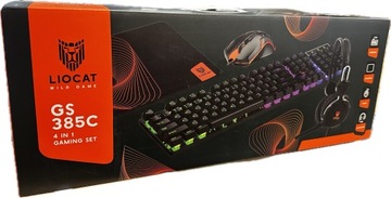 Zestaw dla gracza podkładka klawiatura mysz słuchawki Liocat GS 385C 4 IN 1