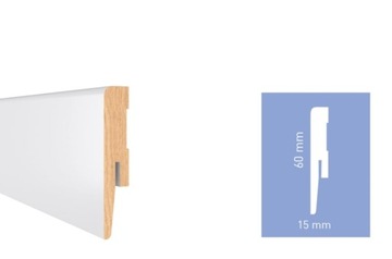 Listwa podłogowa MDF Biała z połyskiem GP0601