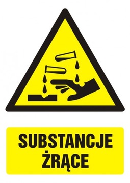 Substancje żrące znak tabliczka PCV 5,25x7,4