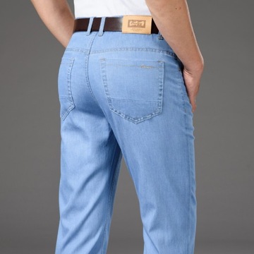 Dżinsy spodnie Męskie letnie ubrania proste Stret