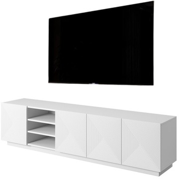 SZAFKA RTV 200cm BIAŁA MAT Stolik KOMODA TV DO salonu W STYLU SKANDYNAWSKIM
