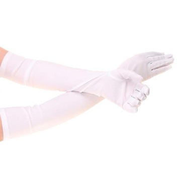 ДЛИННЫЕ БЕЛЫЕ ПЕРЧАТКИ РЕТРО АКСЕССУАРЫ 60 СМ