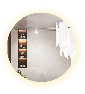 Lustro wiszące HZJ 70 cm duże podświetlane okrągłe