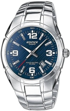 KLASYCZNY ZEGAREK MĘSKI CASIO EDIFICE EF-125D-2AVEG STALOWY Z DATĄ WR100