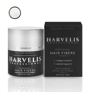 Harvelis Mikrowłókna 3g - Keratynowe do Włosów Zagęszczenie BIAŁY