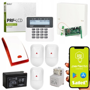 SYSTEM ALARMOWY SATEL PERFECTA 3 CZUJKI RUCHU PARADOX SYRENA APLIKACJA GSM