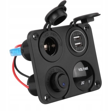 ПАНЕЛЬ ПЕРЕКЛЮЧАТЕЛЯ USB ВОЛЬТМЕТРА ДЛЯ АВТОМОБИЛЕЙ 12В-24В, УНИВЕРСАЛЬНАЯ RV