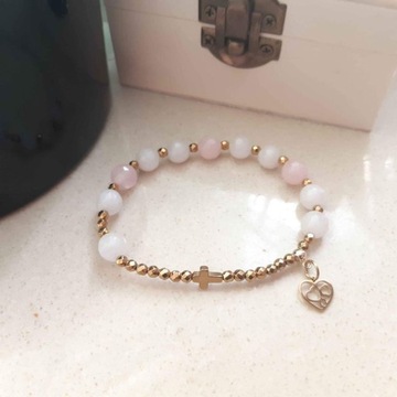 Кварц-минерал Четки - браслет подарок Причастие на день рождения