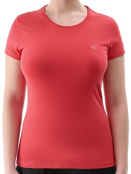 4F KOSZULKA DAMSKA T-SHIRT GŁADKI TTSHF1161 CZERWONY L