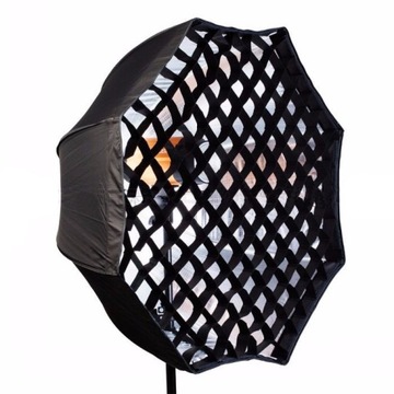 ГЛУБОКИЙ СОФТБОКС-ЗОНТ Восьмиугольный окто-параболический 80 см РЕШЕТКА + КРЫШКА