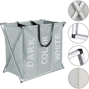 KOSZ na pranie organizer na bieliznę 3 KOM 130L SZ