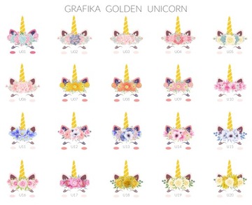 gold unicorn | PUDEŁECZKA URODZINY CHRZEST 5 szt
