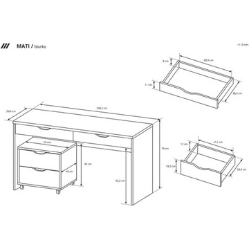 MATI письменный стол белый/графит
