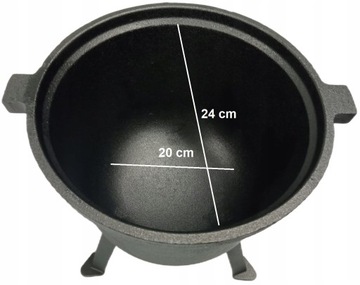 MOCNY KOCIOŁEK ŻELIWNY STOJĄCY 8L