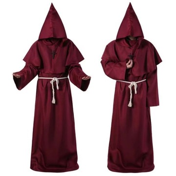 Kapłan Ubrania Z Kapturem Mnich Szata Cosplay,XL