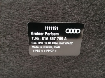 AUDI Q2 81A POLIČKA ZADNÍ KUFRU NOVÁ ORIGINÁLNÍ 16-23