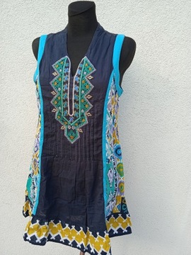 38 JOE BROWNS ETNO FOLK TUNIKA Z LUDOWYM ORNAMENTEM