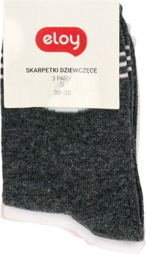 Skarpety dziewczęce Kot Koty 30-35 skarpetki 3 pary
