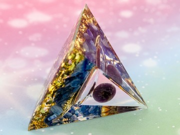 ПИРАМИДА ОРГОНИТ АМЕТИСТ ЦИАНИТ КИАНИТ МЕДЬ ГАРМОНИЯ ЧАКРА РЕЛАКСАЦИЯ 5см