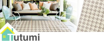 DYWAN 3D PLUSZOWY NA BALKON TARAS PATIO 120x170 CLOVER PEPITKA BEIGE
