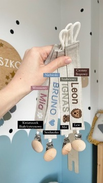 Подвеска-пустышка из льна с именем, вышитая