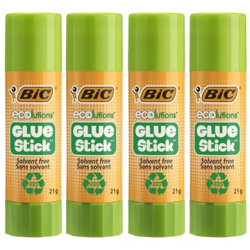 ZESTAW 4 szt. klej w sztyfcie szkolny BIC Glue Stick 21g mocny
