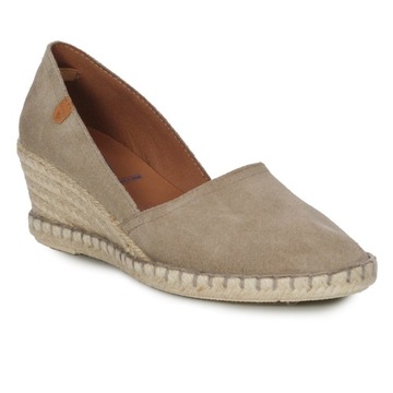 Verbenas Espadryle damskie na koturnie Mamen Serraje Piedra beżowe r.38