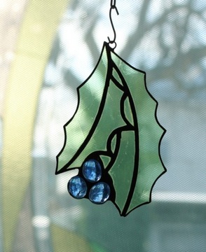 Витражная омела, рождественское украшение окна