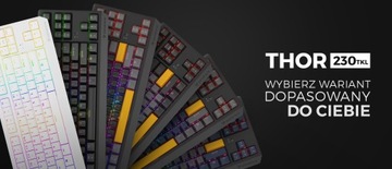 Механическая клавиатура GENESIS Thor 230 TKL RGB + колпачки клавиш Lead 300 Purple