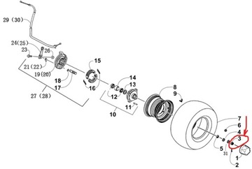 ГАЙКА ПЕРЕДНЕГО КОЛЕСА M14 Quad ATV Linhai M150cc OEM!