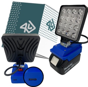 LAMPA DO MAKITA 18V + USB halogen LAMPKA ROBOCZA