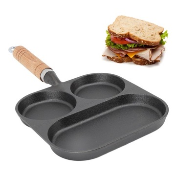 Patelnia śniadaniowa 3-sekcyjna patelnia do jajek niepowlekana OZ