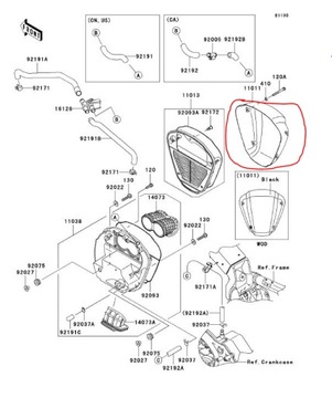 Obudowa osłona filtra powietrza KAWASAKI VN2000