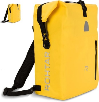 TORBA PLECAK SAKWA 3w1 ROWEROWA NA BAGAŻNIK WODOODPORNA ROHTAR 18L ŻÓŁTA