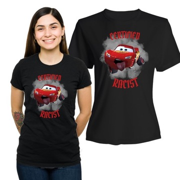 Koszulka Damska z Nadrukiem Bawełna T-shirt na Prezent Certified Racist L
