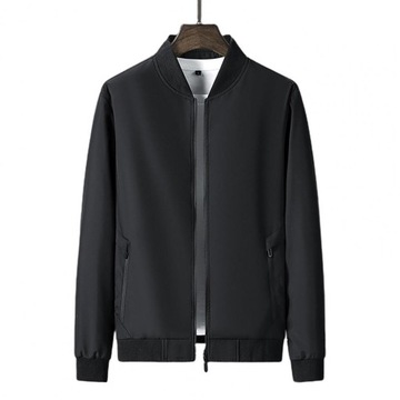 Men Casual Jacket Solid Color Stand Collar Brand M