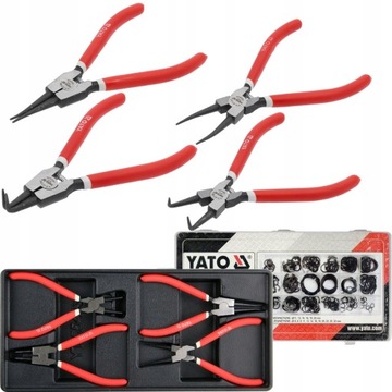ЩИПЦЫ ДЛЯ ВСТАВОК YATO 4 шт. + КОЛЬЦА ВНЕШНИЕ И ВНУТРЕННИЕ 225 шт. MIX