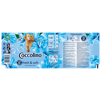 BLUE SPLASH COCCOLINO СМЯГЧАЮЩАЯ ЖИДКОСТЬ ДЛЯ ТКАНЕЙ STRONG 136 стирок 3,4 л