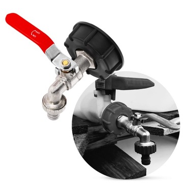 Клапан крана для резервуара Mauser емкостью 1000 л Mauser для шланга 1/2 дюйма, соединение IBC 60x6