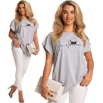 Modna Wygodna Luźna BLUZKA T-shirt Plus Size Dużo Rozmiarów