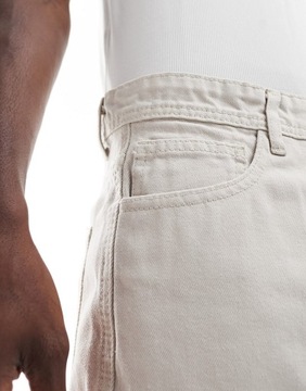 DTT Zwężane sztywne jeansy w jasnym kamiennobeżowym kolorze W32/L30
