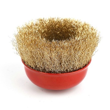 ЩЕТКА КНОПОЧНАЯ ЛАТУННАЯ ПРОВОЛОКА 100мм M14 ДЛЯ УГЛОВОЙ ШЛИФМАШИНЫ